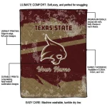 customized texas state bobcats brushstroke layers maroon quilt blanket best selling