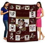 customized texas state bobcats mickey crimson maroon white quilt blanket best selling