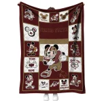 customized texas state bobcats mickey crimson maroon white quilt blanket best selling