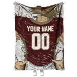 customized texas state bobcats player sketch maroon gray quilt blanket best selling
