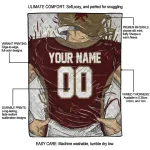 customized texas state bobcats player sketch maroon gray quilt blanket best selling
