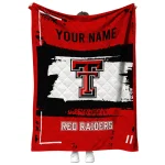 customized texas tech red raiders grunge patch red white quilt blanket best selling