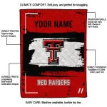 customized texas tech red raiders grunge patch red white quilt blanket best selling
