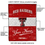 customized texas tech red raiders hibiscus burst red white quilt blanket best selling