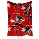 customized texas tech red raiders mickey football red quilt blanket best selling