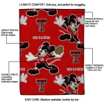 customized texas tech red raiders mickey football red quilt blanket best selling