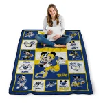 customized toledo rockets mickey crimson blue white quilt blanket best selling
