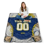 customized toledo rockets player sketch blue gray quilt blanket best selling