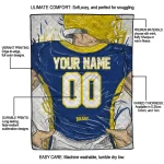 customized toledo rockets player sketch blue gray quilt blanket best selling