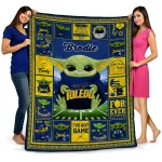 customized toledo rockets yody baby pattern blue quilt blanket best selling