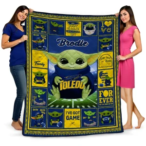 customized toledo rockets yody baby pattern blue quilt blanket best selling