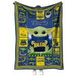 customized toledo rockets yody baby pattern blue quilt blanket best selling