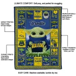 customized toledo rockets yody baby pattern blue quilt blanket best selling