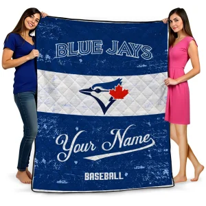 customized toronto blue jays snoopy victory blue white quilt blanket best selling
