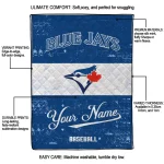 customized toronto blue jays snoopy victory blue white quilt blanket best selling