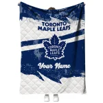 customized toronto maple leafs brushstroke layers blue quilt blanket best selling