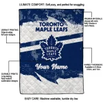 customized toronto maple leafs brushstroke layers blue quilt blanket best selling