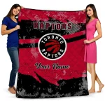 customized toronto raptors brushstroke layers red quilt blanket best selling