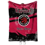 customized toronto raptors brushstroke layers red quilt blanket best selling