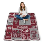 customized troy trojans helmet passion red quilt blanket best selling