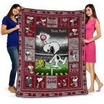 customized troy trojans snoopy coach red quilt blanket best selling