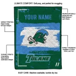 customized tulane green wave grunge patch green white quilt blanket best selling