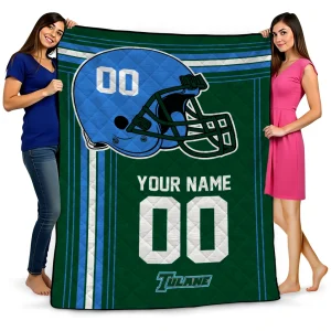 customized tulane green wave helmet theme green quilt blanket best selling