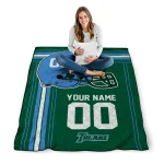 customized tulane green wave helmet theme green quilt blanket best selling