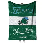 customized tulane green wave hibiscus burst green white quilt blanket best selling