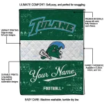 customized tulane green wave hibiscus burst green white quilt blanket best selling