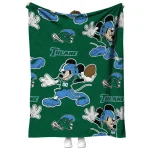 customized tulane green wave mickey football green quilt blanket best selling