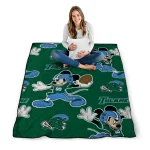customized tulane green wave mickey football green quilt blanket best selling