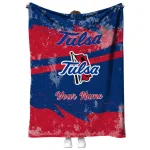 customized tulsa golden hurricane brushstroke layers blue quilt blanket best selling