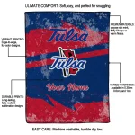 customized tulsa golden hurricane brushstroke layers blue quilt blanket best selling