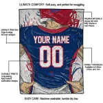 customized tulsa golden hurricane player sketch blue gray quilt blanket best selling