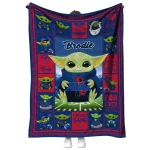 customized tulsa golden hurricane yody baby pattern blue quilt blanket best selling