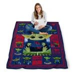 customized tulsa golden hurricane yody baby pattern blue quilt blanket best selling