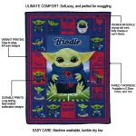 customized tulsa golden hurricane yody baby pattern blue quilt blanket best selling
