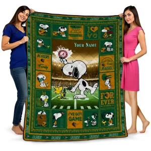 customized uab blazers snoopy coach green quilt blanket best selling