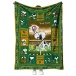 customized uab blazers snoopy coach green quilt blanket best selling