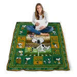 customized uab blazers snoopy coach green quilt blanket best selling