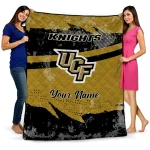 customized ucf knights brushstroke layers gold quilt blanket best selling