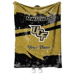 customized ucf knights brushstroke layers gold quilt blanket best selling
