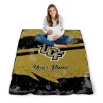 customized ucf knights brushstroke layers gold quilt blanket best selling