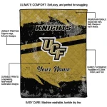 customized ucf knights brushstroke layers gold quilt blanket best selling