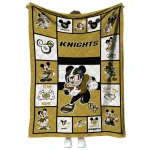 customized ucf knights mickey crimson gold white quilt blanket best selling