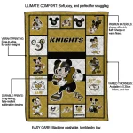 customized ucf knights mickey crimson gold white quilt blanket best selling