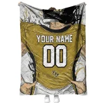 customized ucf knights player sketch gold gray quilt blanket best selling