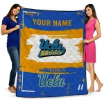 customized ucla bruins grunge patch blue white quilt blanket best selling