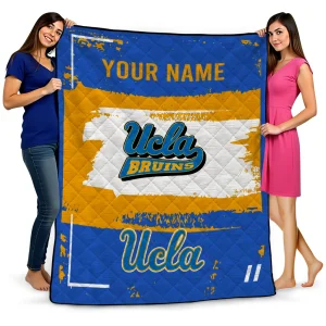 customized ucla bruins grunge patch blue white quilt blanket best selling